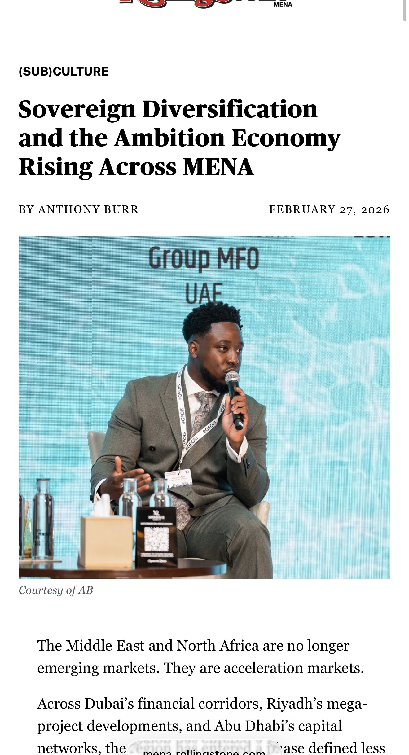 Amari Lewis-Simpson featured in TIME Africa speaking at GFOIS